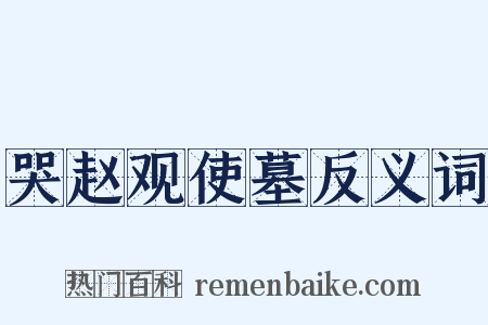 哭赵观使墓反义词是什么意思的图片